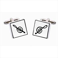 Sonia Spencer Treble Clef Bone China Cufflinks by