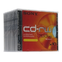 80MIN 700MB 1-4X CDRW 10PK SLIM JEWEL CASE