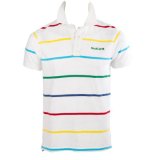 Sol Cal Multi Stripe Polo - White - Mens - Medium