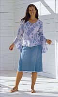 South Womens Patchwork Denim Skirt