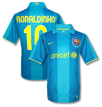 Nike 07-08 Barcelona away (with official Ronaldinho