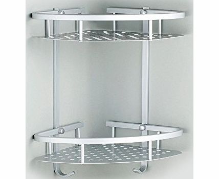 SpecialShare 2 Tier Premium Aluminium Bathroom Accessories Bath Shower Shelf Bathroom Organiser