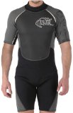 Kangaroo Poo Mens Shortie Wetsuit Black/Grey