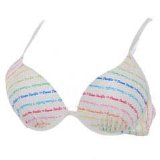 OP Under Wire Bikini Bra Ladies White Txt Print 16