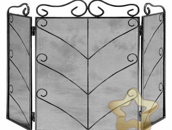 Beautiful Fire Guard Black 3 Panel Spark Screen