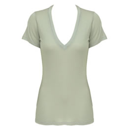 Very Light Jersey V Neck Tee in Platinum