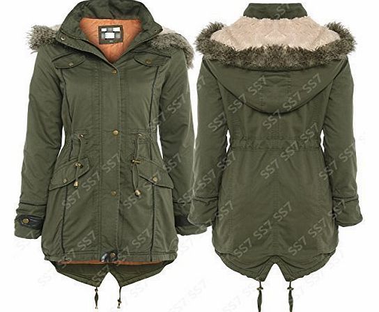 Girls OVERSIZED HOOD Parka Coat, Khaki, Ages 7 to 13 (Age 9/10, Khaki)