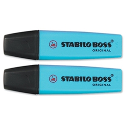 Boss Highlighters Chisel Tip 2-5mm Blue