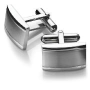 Stainless Steel Oblong Domed Cufflinks