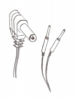 TENS/EMS Lead Wires x 2pcs