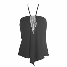 Black chain mail halter neck top