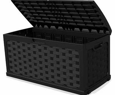 Mila Rattan Effect Plastic Outdoor Storage Box -