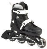 SFR Cyclone Black/White Kids Adjustable Inline Skate - Size UK 3 - UK 6