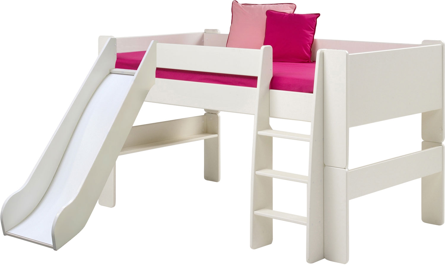 for Kids White Mid Sleeper with Slide &