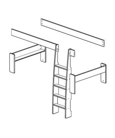 Whitewash Pine Bunk Bed Conversion Kit