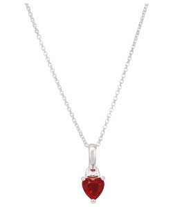 Silver Created Ruby July Birthstone