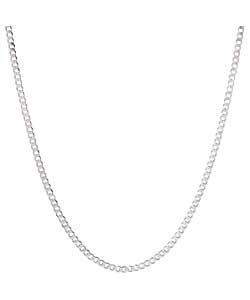 Silver Solid Diamond Cut Curb Chain