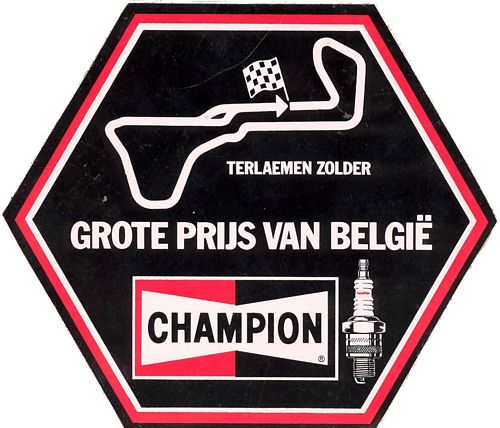 Champion Spark Plugs Zolder Hexagonal Sticker (15cm x 13cm)