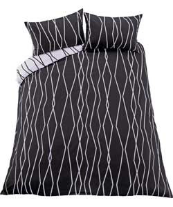 Reversible Black and White Duvet Set - Single