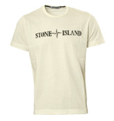 Cream T-Shirt with Black Logo