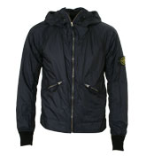 Dark Blue Full Zip Hooded Jacket