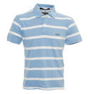 Denims Pale Blue and Cream Stripe Polo Shirt