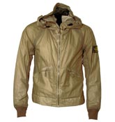 Khaki Full Zip Hooded Jacket