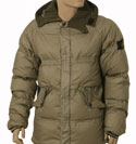 Khaki Hooded Goose Down Padded Jacket