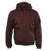 Plum Bomber Jacket With Hood