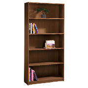 Stowe 5 shelf wide bookcase, walnut effect