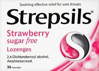 Strepsils, 2041[^]10080798 Strawberry Sugar Free Lozenges - 36