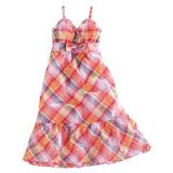 Okids girls madras check dress by vertbaudet checked 9y