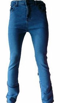 Mens Designer Stretch Skinny Fit Jeans 30R Stone Wash