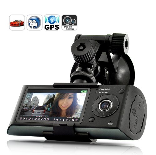2.7-Inch TFT DUAL CAMERA CAR DVR GPS LOGGER G-SENSOR VEHICLE SYNCHRONOUS RECORDER