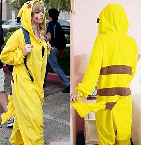 Pokemon Pikachu Kigurumi Pajamas Adult Anime Cosplay Halloween Costume