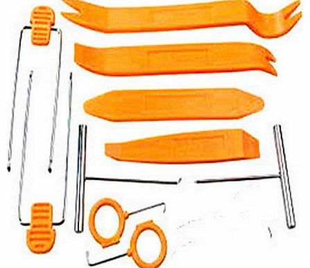 Aokeshen 1 set 12pcs Car Radio Door Clip Panel Trim Dash Audio Removal Pry Tool Kit Plastic