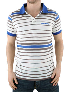 Grey Stripe Par Polo Shirt