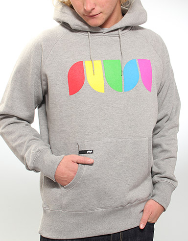 Multi Logo Organic hoody - Heather Grey