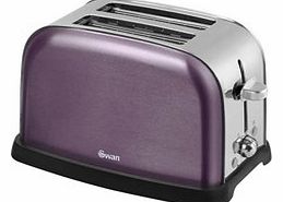 Swan ST16020PLUN 2 Slice Plum Metallic Toaster