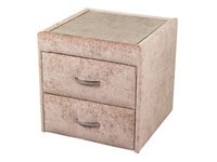 Bedside Cabinet Faux Suede Stone