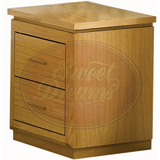 Gwynneth 2 Drawer Bedside Cabinet in Light Oak finished Rubberwood