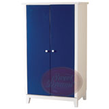 Kipling 2 Door Wardrobe in Blue and White finished Rubberwood