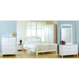 Loren 2 Door Wardrobe in White finished Rubberwood