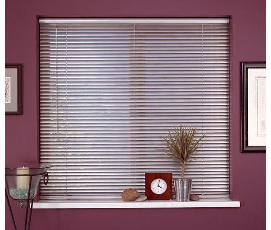 Swish Avensys Cordless Metal 25mm Aluminium Venetian Blind, Platinum, W120 x D160 Cm