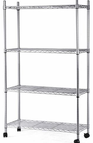 Smallwise Trading 4-Tier Carbon Steel Shelf Kitchen Storage Wire Metal Rack Shelving