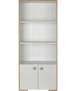 Sydney 2 Door Bookcase - Beech and White