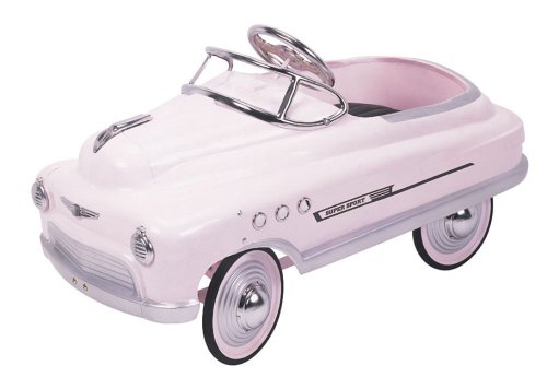 1930s Metal Pedal Car in Powder Pink