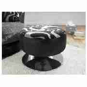 Round Swivel Footstool, Black