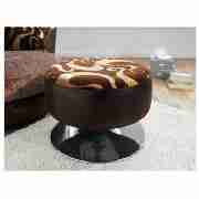 Round Swivel Footstool, Chocolate