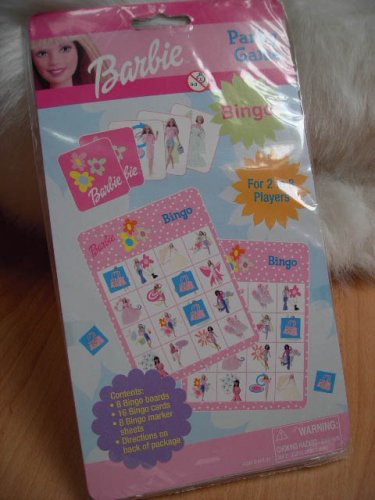 GIRLS BARBIE BINGO PARTY GAME 2-8 PLAYERS